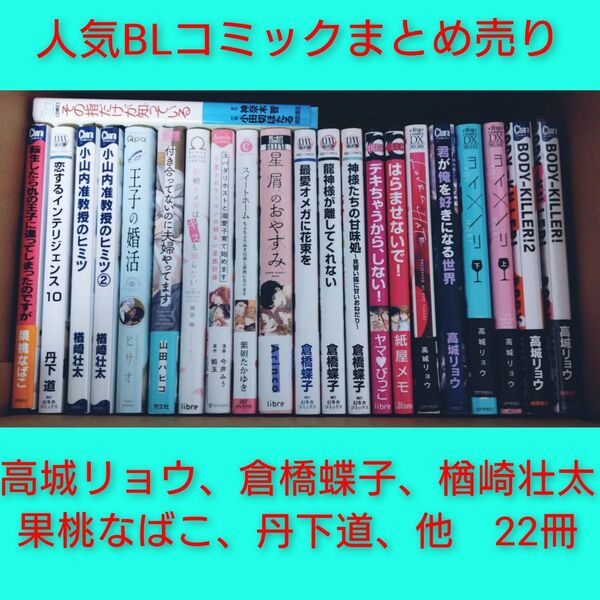 ★人気BLコミック★ まとめ売り 22冊 高城リョウ 果桃なばこ 丹下道 ヒサオ 楢崎壮太 倉橋蝶子 神奈木智 山田パピコ 他