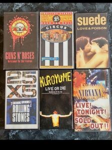VHS ビデオ まとめ売り ・The Rolling Stones・Suede・Guns N' Roses・Nirvana・黒夢