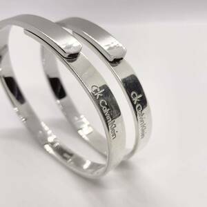  Calvin Klein pair bangle bracele silver CK