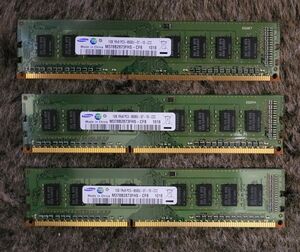 サムスン製デスクトップ用メモリ PC3-8500U 1GB 3枚セット