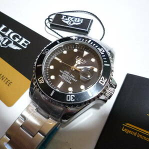 LIGE メンズクオーツ腕時計 ダイバー防水 高品質 未使用品の画像2