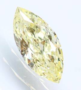 【１００円～】0.508ct 天然ダイヤ LIGHT YELLOW(ナチュラルカラー) I1 MQカット