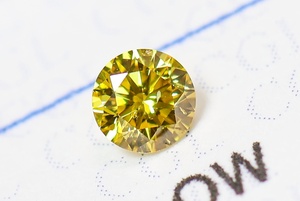 【１００円～】0.112ｃｔ 天然ダイヤ FANCY VIVID YELLOW（ナチュラルカラー）SI2