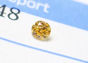 【１００円～】0.068ct 天然ダイヤ FANCY INTENSE YELLOW(ナチュラルカラー)I2