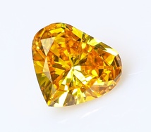 【１００円～】0.149ｃｔ 天然ダイヤ FANCY VIVID ORANGE YELLOW (ナチュラルカラー) SI2 Xカット_画像1