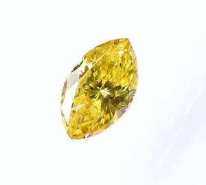 【１００円～】0.072ct 天然ダイヤ FANCY INTENSE YELLOW(ナチュラルカラー) I1 MQカット