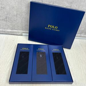 新品 POLO RALPH LAUREN 靴下 ビジネスソックス ソックス 3足セット 箱入り ポロ ラルフローレン 刺繍入り