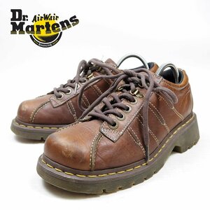 UK5　24cm相当　Dr.Martens　ドクターマーチン　4ホール＋2　ブーツ　ブラウン　茶　イエローステッチ　ワークブーツ/24.3.9/P327