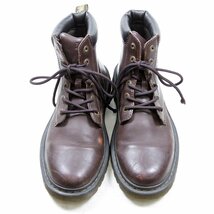 UK9　28cm相当　Dr.Martens　ドクターマーチン　6ホール　レザーシューズ　ブラウン　茶 イエローステッチ/24.3.9/P340_画像2