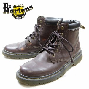 UK9　28cm相当　Dr.Martens　ドクターマーチン　6ホール　レザーシューズ　ブラウン　茶 イエローステッチ/24.3.9/P340