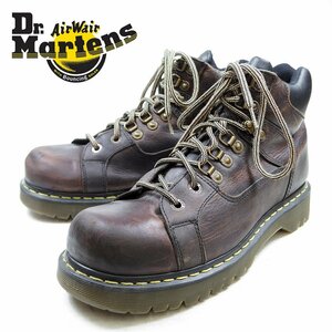 UK10　29cm相当　Dr.Martens　ドクターマーチン　変形8ホール　レザーシューズ　ブーツ　イエローステッチ　ブラウン/24.3.12/P361