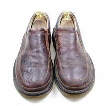 UK10　29cm相当　Dr.Martens　ドクターマーチン スリッポン　本革　ブラウン　茶　BIGサイズ　大きい　イエローステッチ/24.3.12/P358_画像2