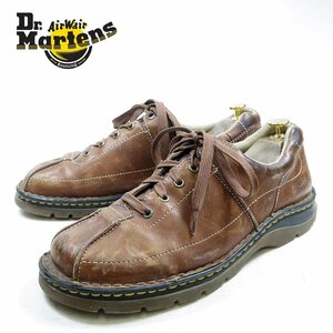 UK10 29 см. Эквивалент Dr.Martens Doctor Martin 5 Hall Leather Shoes Boots Желтый стежок коричневый/24.3.13/p378