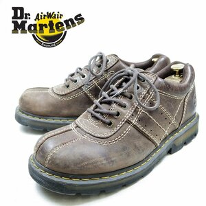 UK10　29cm相当　Dr.Martens　ドクターマーチン　6ホール　レザーシューズ　ブーツ　イエローステッチ　ブラウン/24.3.20/P450