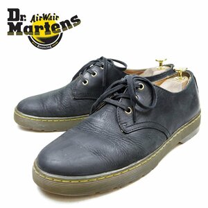 UK9　28cm相当　Dr.Martens　ドクターマーチン　3ホール　レザーシューズ　ブラック 　黒 イエローステッチ/24.3.20/P426