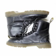 UK8　27cm相当　Dr.Martens　ドクターマーチン　8ホール　レザーシューズ　ブーツ　イエローステッチ　ブラック　黒/24.3.20/P439_画像4