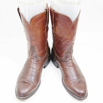 USA製　10D表記　28cm相当　Lucchese　ルケーシー　ヴィンテージ　ウエスタンブーツ　ペスコブーツ　革靴　茶　ブラウン　24.3.21/P464_画像2