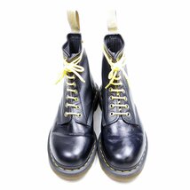 美品　UK7　26cm相当　Dr.Martens　ドクターマーチン　8ホール　ブーツ　ブラック　黒　イエローステッチ　ヴィーガンレザー /U9425_画像2