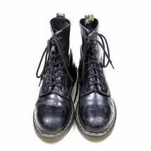 UK6　25cm相当　Dr.Martens　ドクターマーチン 8ホール　レザーシューズ　ブーツ　イエローステッチ　ブラック/24.3.22/P489_画像2