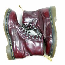 UK8　27cm相当　Dr.Martens　ドクターマーチン 8ホール　レザーシューズ　ブーツ　イエローステッチ　チェリーレッド/24.3.22/P486_画像4