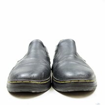 UK8　27cm相当　Dr.Martens　ドクターマーチン スリッポン ローファー　レザーシューズ　ブーツ　イエローステッチ ブラック/24.3.22/P481_画像3