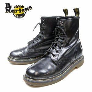 UK5　24cm相当　Dr.Martens　ドクターマーチン 8ホール　レザーシューズ　ブーツ　イエローステッチ　ブラック/24.3.22/P490