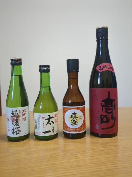 高砂 山廃純米辛口 720ml 　真澄　越乃日本桜 大吟醸越後桜 300ml　からくち太一 本金 本醸造300mlなど【未開封】