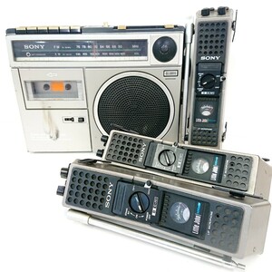 【SONY セット】『ICB-650 Little John トランシーバー3台セット ICB-650 FM/AM２ バンド ラジオ カセット レコーダー 』 無線機 昭和 