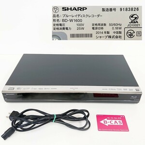 【通電◎】『SHARP シャープ AQUOS ブルーレイディスクレコーダー BD-W1600 HDD/1TB 2番組同時録 3D対応 B-CASカード付』Blu-ray 映像機器