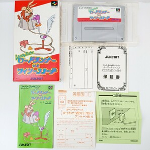 希少 1円～『ロードランナーvsワイリーコヨーテ 箱 説明書 保証書 ハガキ』スーパーファミコン ⑬ Nintendo カセット SFC ソフト SUNSOFTの画像1