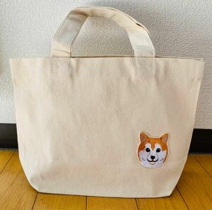 柴犬 しばいぬ ミニトートバッグ ハンドメイド ワンポイント ワッペン ワンポイント 未使用