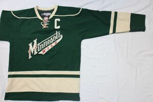 【古着GAME TOPS Reebok NHL MINNESOTA WILD ホッケージャージ#9】アイスホッケー カナダ製 ミネソタワイルド ゲームシャツ レースアップ