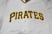 【古着GAME TOPS Majestic MLB PITTSBURGH PIRATES ベースボールシャツ白】メジャーリーグ ピッツバーグ パイレーツ レプリカ ユニフォーム_画像4