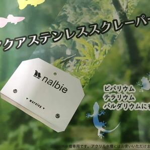 ナルビー アクアステンレススクレーパー(コケ カルシウム 水垢を削ぎ取る)☆プロ愛用の優れもの☆新品 送料無料 nalbie 熱帯魚 金魚 海水魚の画像1