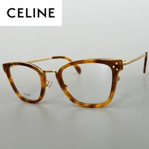 メガネ CELINE セリーヌ レディース メンズ ブラウン ゴールド【新品】キャットアイ 金 エディスリマン 高級 眼鏡 スクエア べっ甲柄