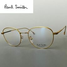 メガネ◆Paul Smith◆ポールスミス オーバル メンズ レディース ゴールド【新品】メタル 眼鏡 金 めがね フルリム イタリア製 軽量_画像1