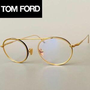 メガネ トムフォード メンズ レディース TOM FORD オーバル【新品】ブラック ゴールド メタル ブルーライトカット 眼鏡 黒 金 セル巻き