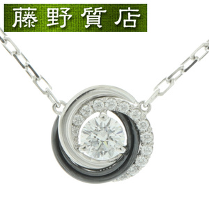 ( beautiful goods ) Cartier CARTIERtoliniti diamond necklace 3 ream K18 WG × black ceramic × diamond B7224532 certificate pendant 8840