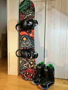 送料込 USED BURTON バートン キッズ 子供用 3点セット CHOPPER 120cm ZIPLINE 22cm FREESTYLE JR 送料無料