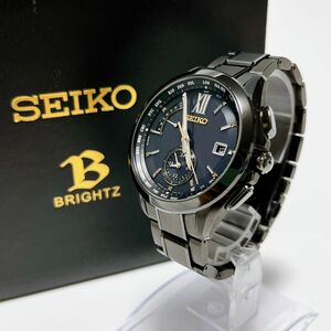 【箱・コマ付】SEIKO セイコー ブライツ メンズ腕時計 SAGA271 限定モデル 電波ソーラー デイデイト 稼働品 美品
