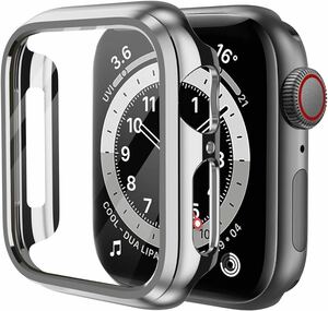 c-867KIMOKU コンパチブル Apple Watch ケース Series SE2/SE/9/8/7/6/5/4 40mm PC+TPE材質 保護ケース 高耐久 耐衝撃シルバー