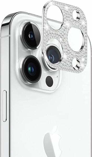 c-865iPhone 15 Pro 用/iPhone 15 Pro Max 用 カメラ保護フィルム 【1枚】 シルバー カメラカバー カメラレンズ保護カバー