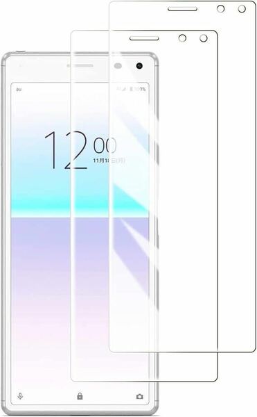 c-741 【2枚パック】FOR Sony Xperia 8 SOV42 用のガラス フィルム FOR Xperia 8 Lite 用の強化保護ガラスフィルム