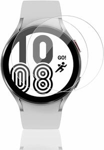 c-923 QAZWERT Galaxy Watch 4 ガラスフィルム 40mm【2枚セット】 日本旭硝子製 9H硬度高透過率 耐衝撃 気泡防止 簡単貼り付け