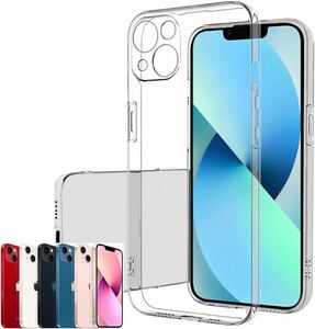 c-829 fine-R iPhone13 ケース クリア 透明 スマホケース ソフト TPU 薄型 軽量 【レンズ保護 モデル】 (TPU 13)