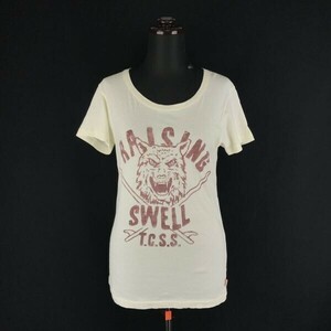 送料込★T.C.S.S★ビッグ虎プリント/コットン/半袖Tシャツ【メンズS/白系】ティーシーエスエス◆BF563