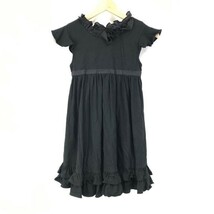 Ralph Lauren★後ろリボン/フリルワンピース【kids size-6/黒/black】dress◆BG984-B_画像1