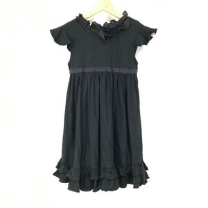 Ralph Lauren★後ろリボン/フリルワンピース【kids size-6/黒/black】dress◆BG984-B