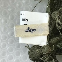 SHIPS★100％SILK/シルクマフラー/ストール【192×74/カーキ/Khaki】Scarf◆CM58_画像4