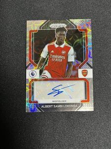 Albert Sambi Lokonga 直筆サインカード 2022-23 Panini Prizm EPL Choice Prizm Auto Arsenal Luton ロコンガ *説明必読